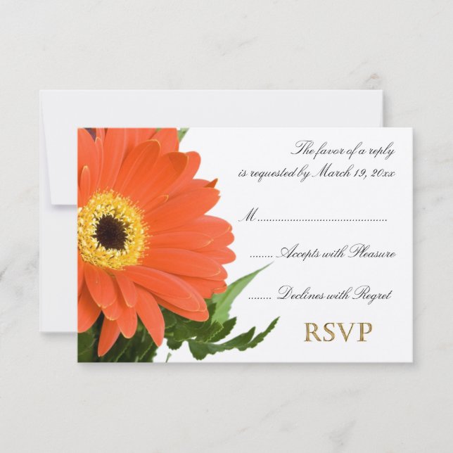 Orange Gerber Wedding RSVP (Devant)