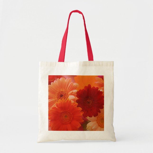 Orange Gerbera Daisy Flowers Sacs fourre-tout d'ar (Devant)