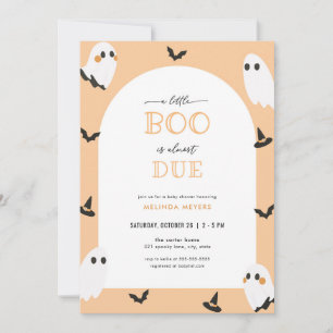 Orange Ghost Little Boo est un Invitation Baby sho