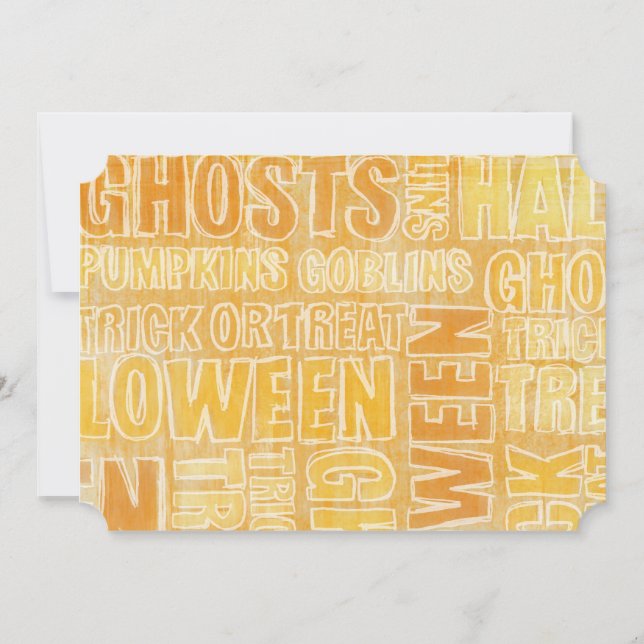 Orange Ghosts/Goblins Halloween Party Invitation (Devant)