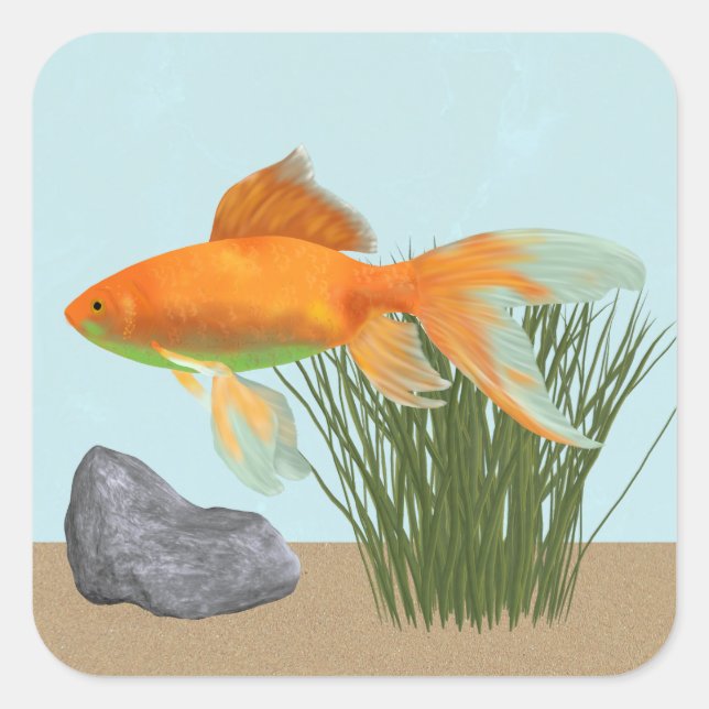 Orange Goldfish Nature Aquarium Sticker Sheet (Devant)