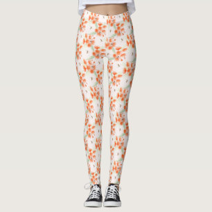 Orange gomme et abeilles aquarelle pattes leggings