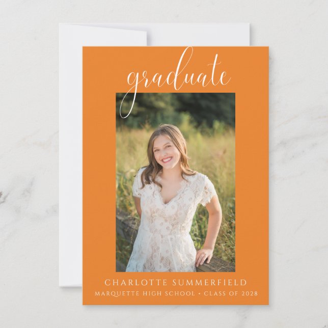 Orange Graduation Party invitation (Devant)