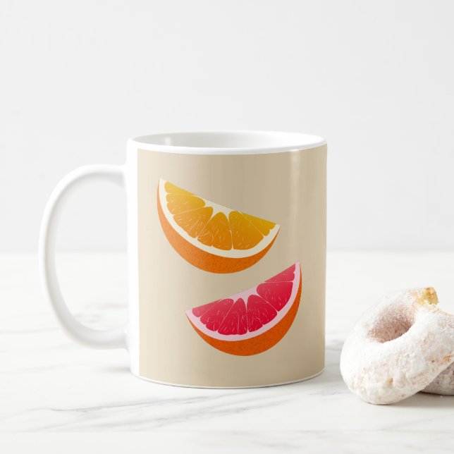 Orange & Grapefruit Citrus Coffee Mug Gift (Avec donut)