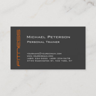 Orange Grey Personal Trainer Sport Carte de visite