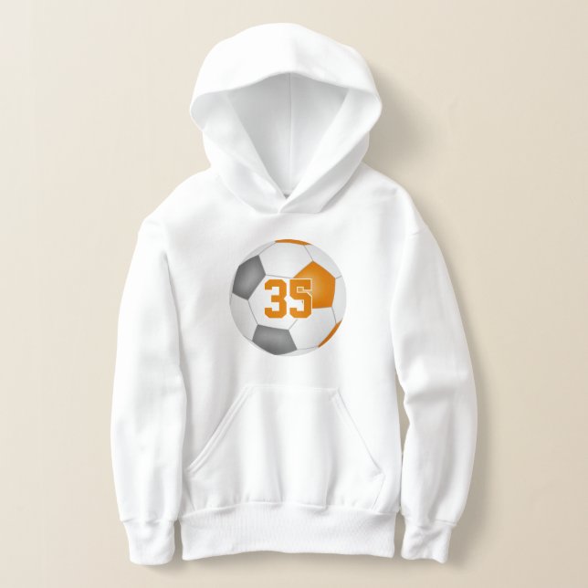orange gris équipe couleurs jersey numéro soccer (Poser)