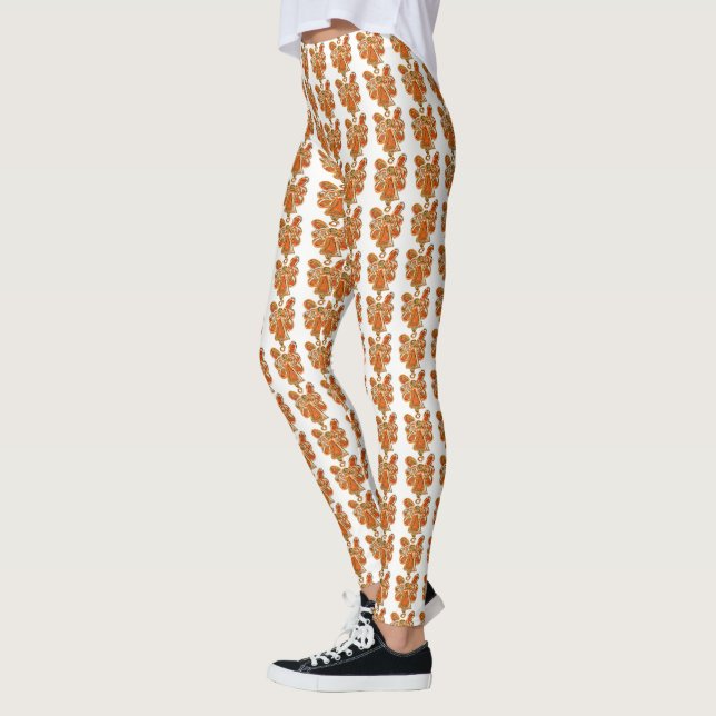 Orange Guardian Angel Art Personnalisé Leggings de (Gauche)