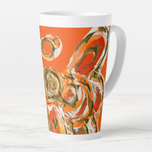 Orange Guardian Angel Custom Latte Cup Coffee Mug