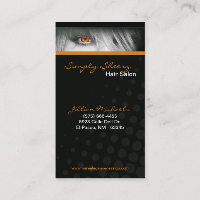 Orange Hair Salon Beauty Shop Boutiq Carte de visi (Devant)