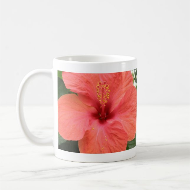 Orange Hibiscus Fleur Macro Mug (Gauche)