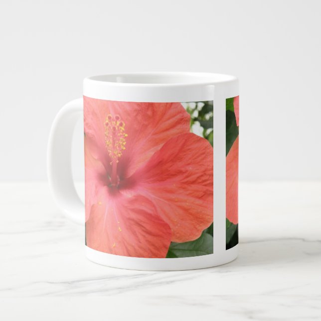 Orange Hibiscus Fleur Macro Mug (Devant gauche)