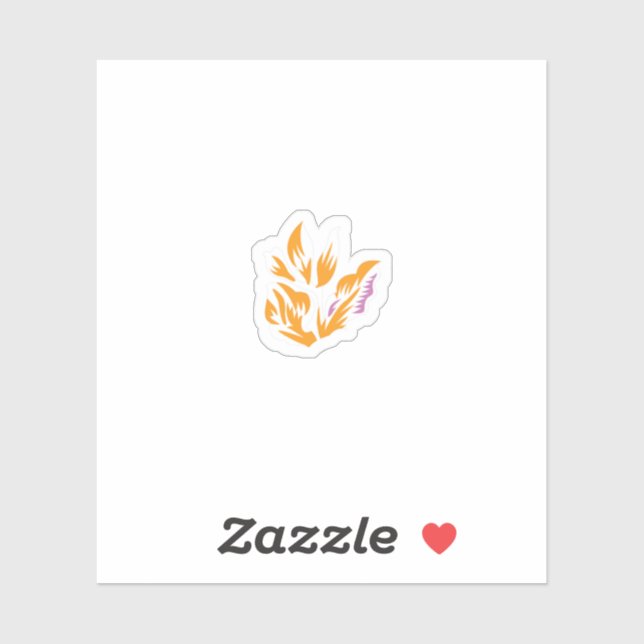 orange, illustration rose Autocollant en vinyle dé (Feuille)