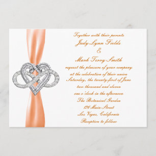 Orange Infinity Heart Faire-part de mariage