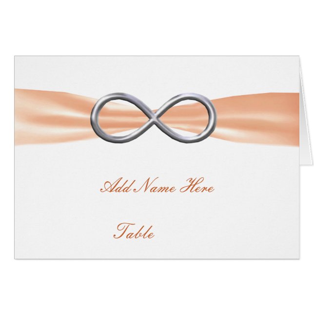 Orange Infinity Wedding Table Place Card (Devant Horizontal)