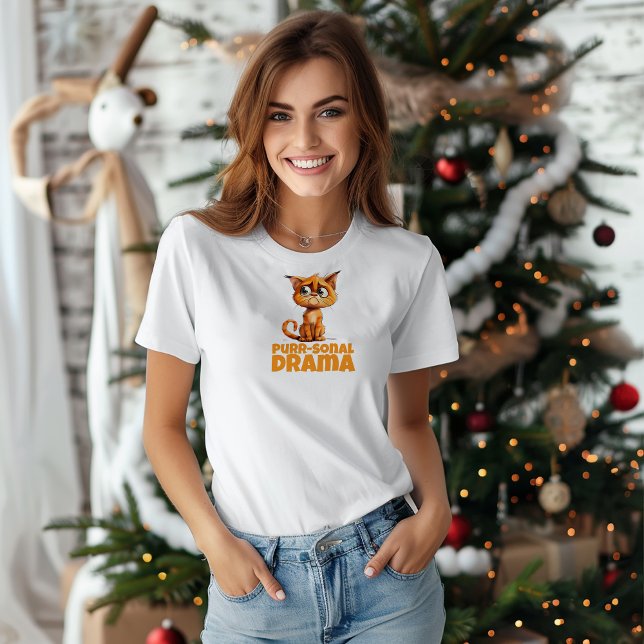 Orange  ironic Cat Lovers Christmas wishes T-Shirt (Créateur téléchargé)