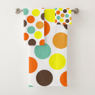 Orange, Jaune, Brown, Points Bleus