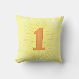 Orange jaune Numéro un Coussin