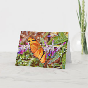 Orange Julia Papillon Ecriture Carte Anniversaire