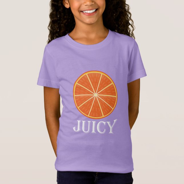 Orange juteux - T-shirt Jersey fin pour filles (Devant)
