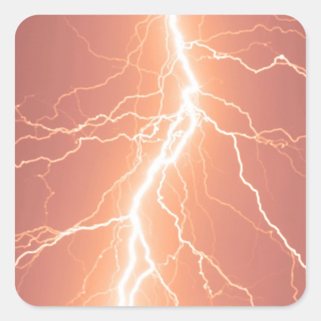 Orange Lightning Strike - Sticker (Devant)