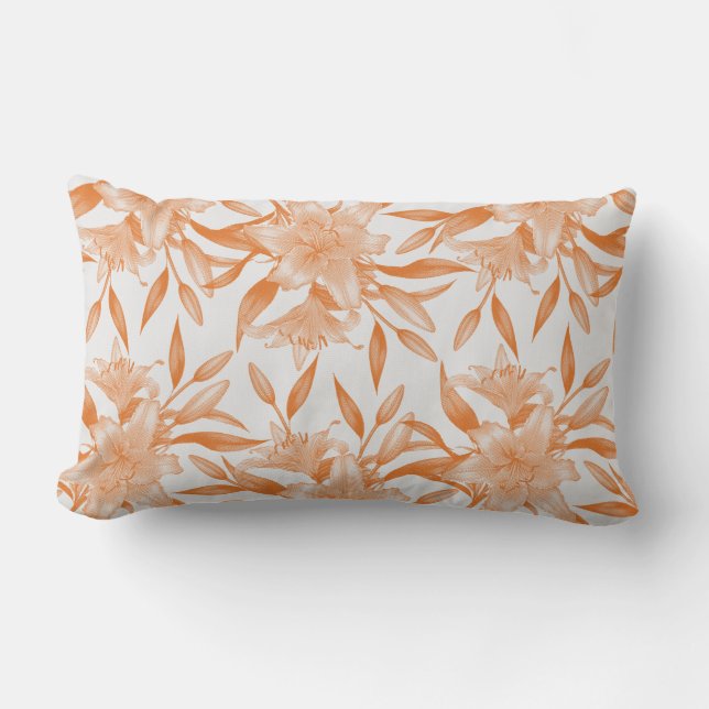 ORANGE LILY FLORAL MESSAGE LANCE Oreiller (Recto)