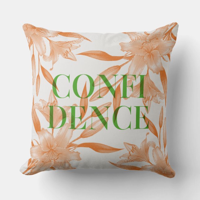 ORANGE LILY FLORAL MESSAGE LANCE Oreiller (Recto)