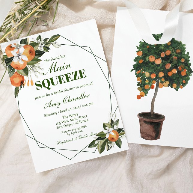 Orange Main Squeeze Bridal Shower Invitation (Créateur téléchargé)