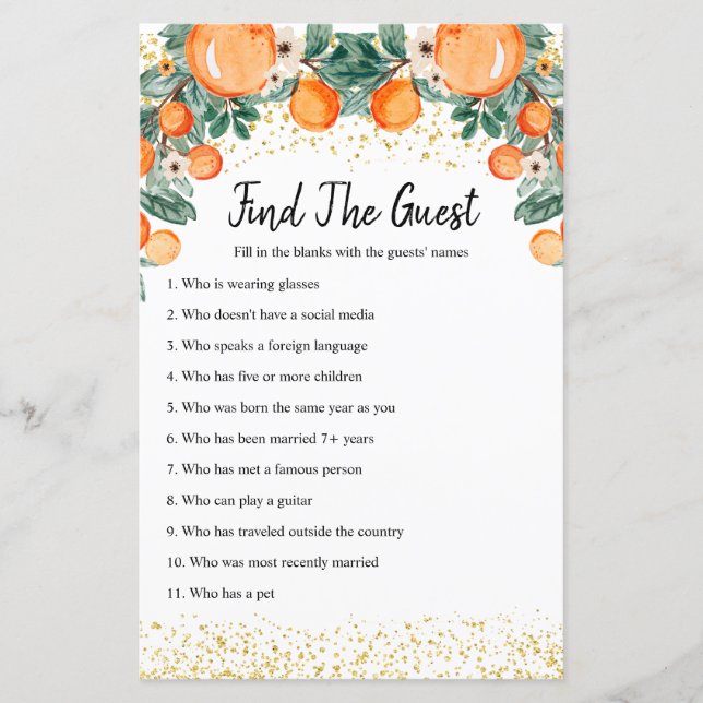 Orange main squeeze Trouver le jeu d'invité (Devant)