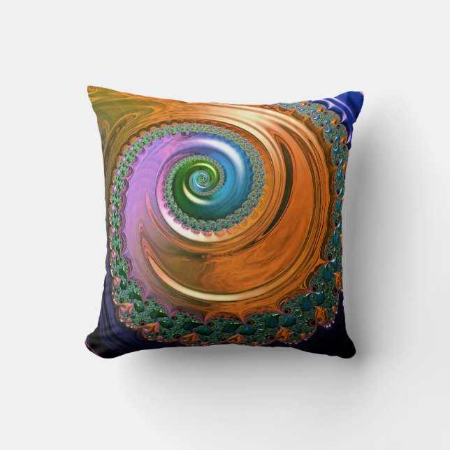 Orange Mandelbrot Fils Lance Oreiller (Recto)