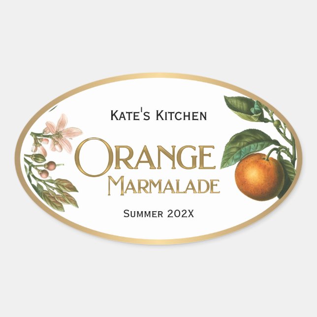 Orange Marmalade Jelly Étiquette Vintage (Devant)