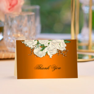 Orange métallique, Merci Mariage de bouquet nuptia