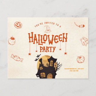 Orange mignon invitation Halloween