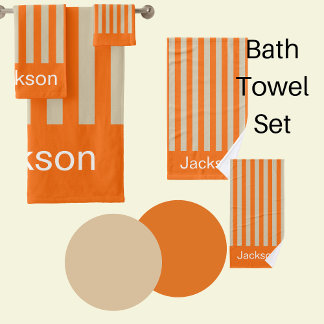 Orange moderne et rayé beige
