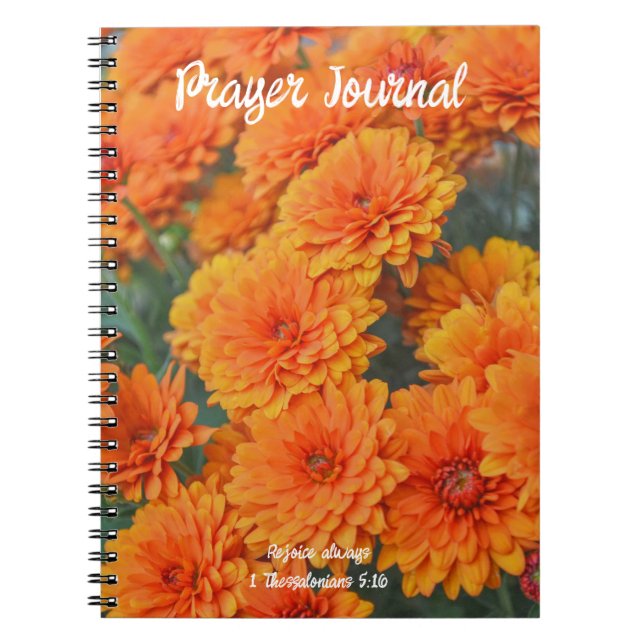 Orange Mum Flowers Automne Bible Verse Journal (Devant)