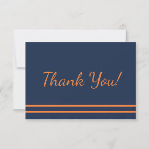 Orange Navy Blue rayé Merci