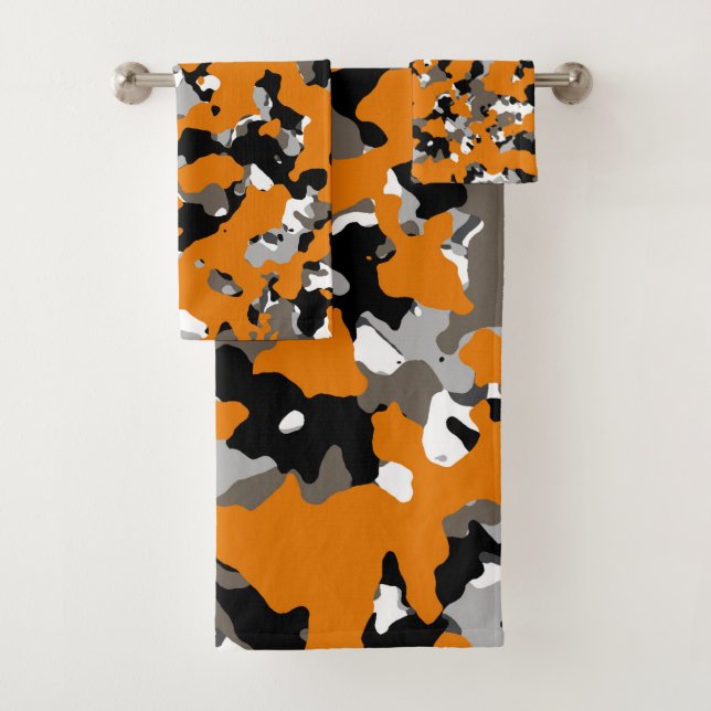 Orange Noir Gris Brun Camouflage Camo Imprimé (En situation)