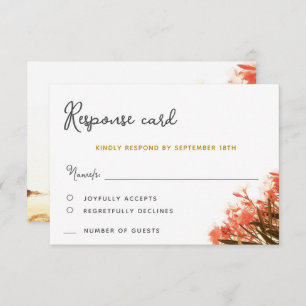 Orange Oleander Beach Mariage Floral Carte RSVP