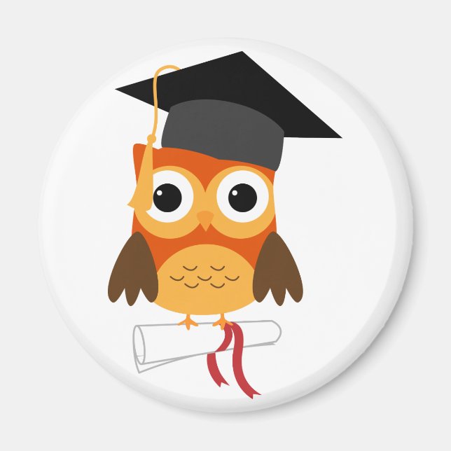Orange Owl avec Magnet de graduation Casquette et  (Devant)