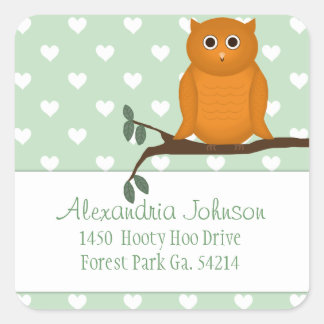 Orange Owl : Stickers Adresse