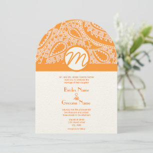 Orange Paisley Faire-part de mariage