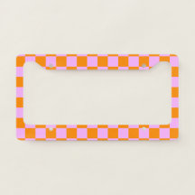 Orange + Pink Check À damiers Motif de tableau de