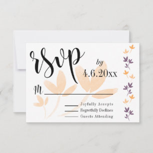 Orange & Plum Feuilles Jolies Typographie RSVP