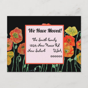 Orange Poppy Nouvelle Adresse Carte Postale, Nous 