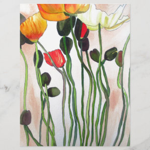 Orange Populaires fleurs aquarelle peinture