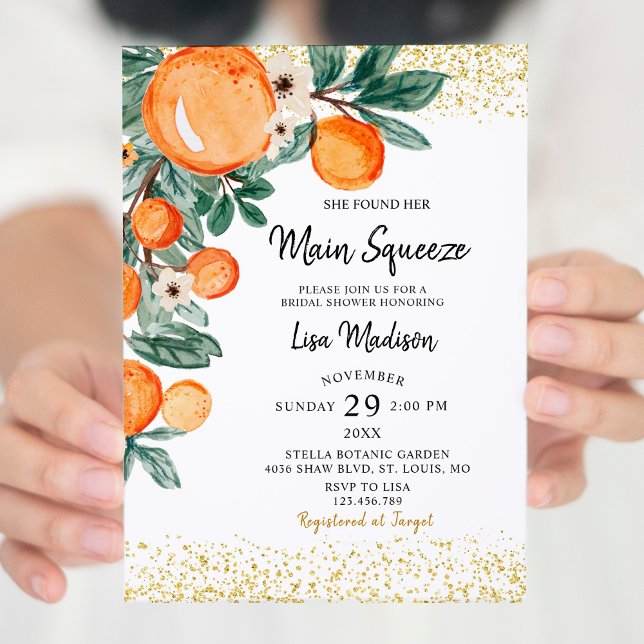 Orange principal presser nuptiale invitation à la  (Créateur téléchargé)