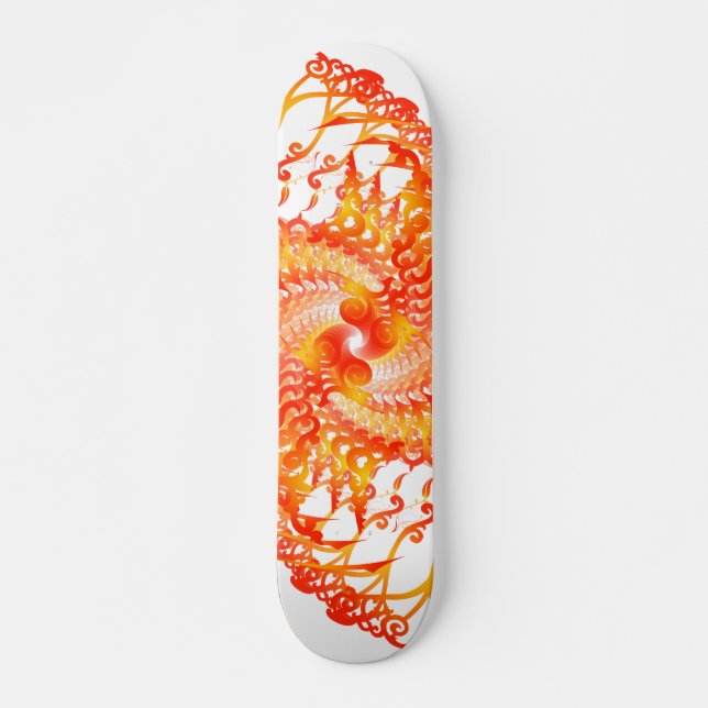 Orange Psychedelic Spirals: Skateboard (Devant)