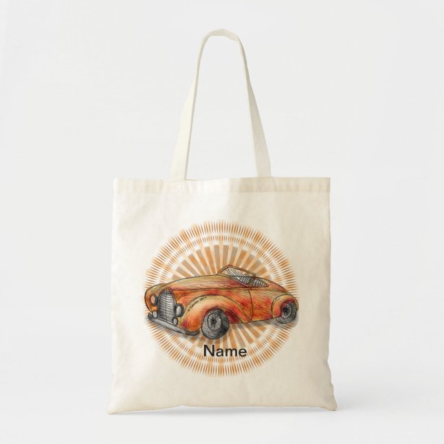 Orange Roadster Car sac fourre-tout (Devant)