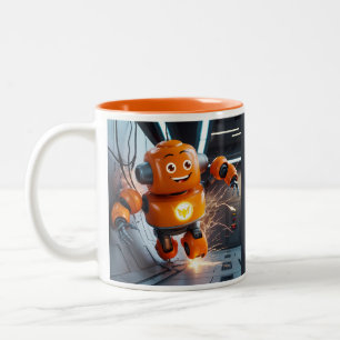 Orange Robot Buddy Mug - Drinkware futuriste pour