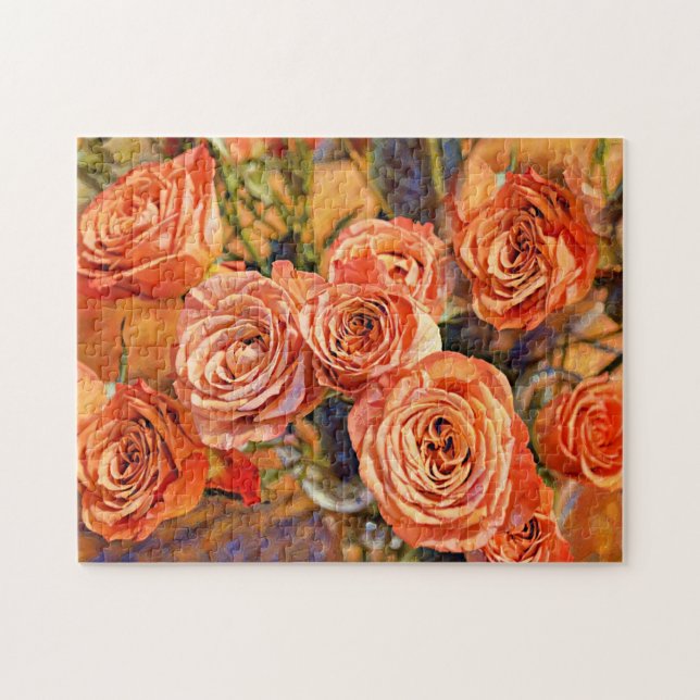 Orange Rose Bouquet Art Puzzle (Horizontal)