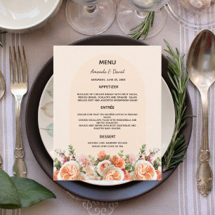 Orange rose fleur de pêche arche carte mariage men
